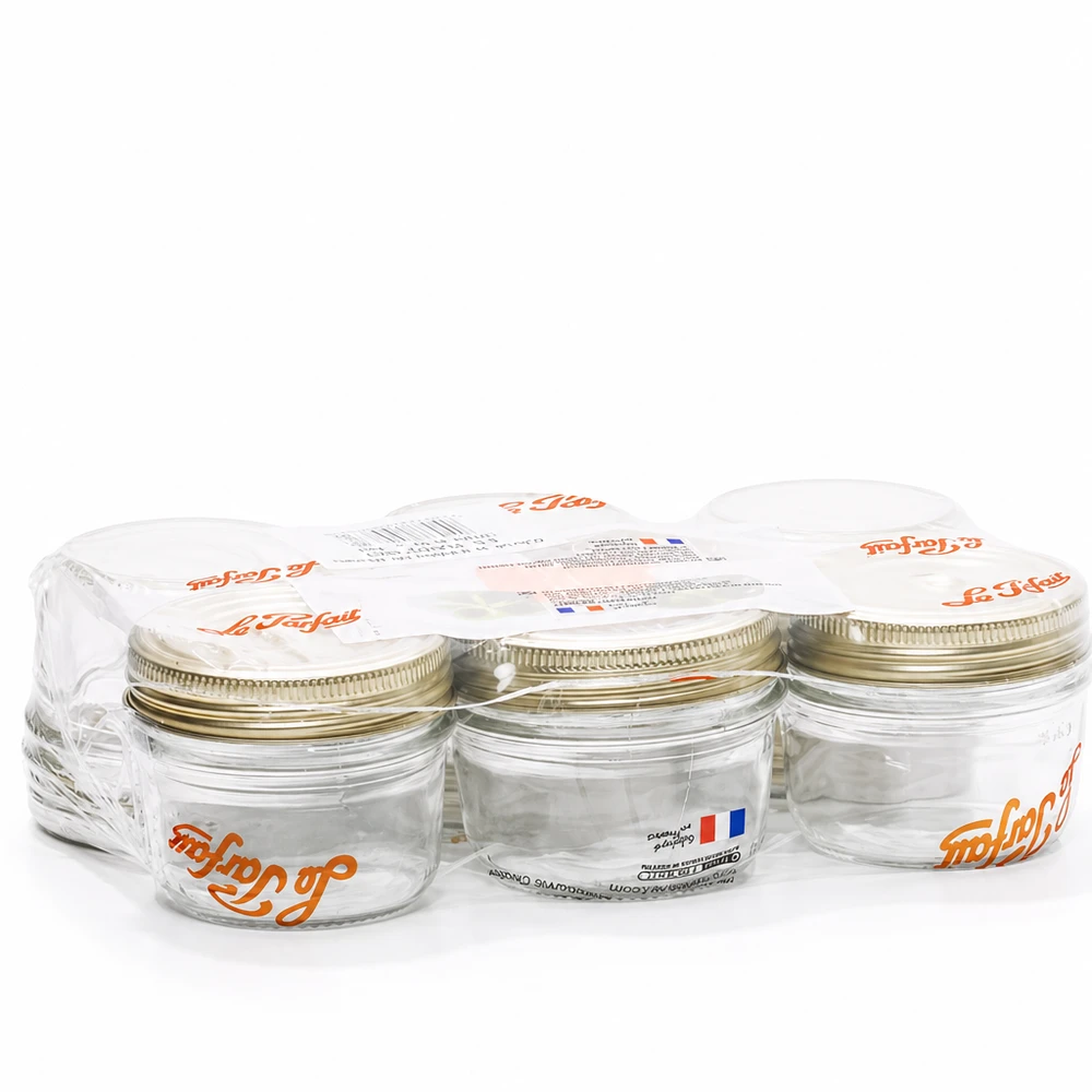 Bicchieri Familia Wiss da 245 ml con sistema di coperchi a 2 pezzi Barattoli per conserve Le Parfait, set di 6 pezzi