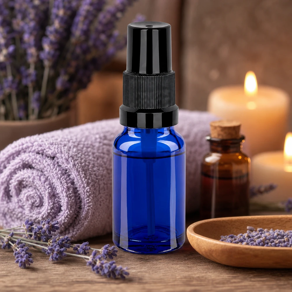 Flacone spray da 10 ml nero STD BlueLine UT18/10 Piccolo flacone spray da 10 ml STD BlueLine UT18/10 con pratico spruzzatore a pompa per cosmetici fai da te