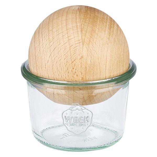 Bicchieri da 80 ml WECK RR60 con sfera in legno di faggio