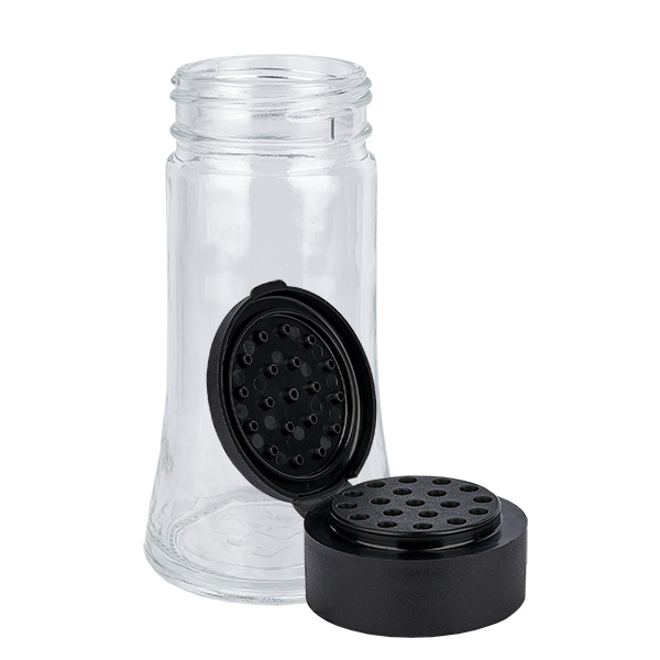 Barattolo per sale/spezie 95ml con shaker nero
