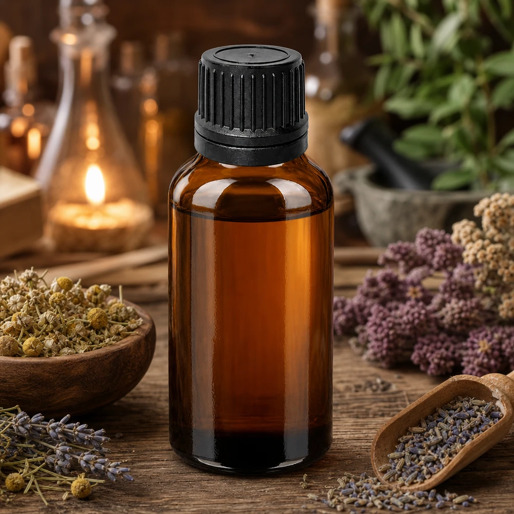Flacone contagocce da 30 ml 1mm nero OV BrownLine UT18/30 Flacone in vetro ambrato da 30 ml con apertura a goccia da 1 mm, ideale per l'uso mobile degli oli essenziali in viaggio.