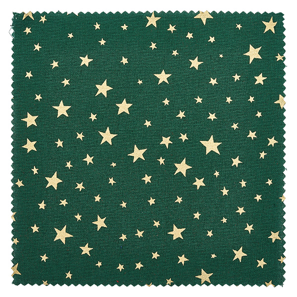 Centrino per gioielli in tessuto verde "Stelle" 15cm quadrato