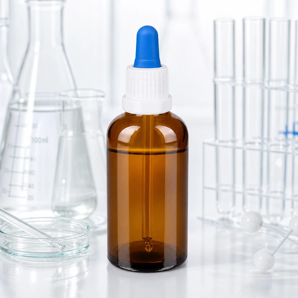 Bottiglia per pipette da 50 ml bianco/blu OV BrownLine UT18/50 Bottiglia per pipette da 50 ml per laboratorio con filettatura UT18 per un dosaggio preciso dei liquidi