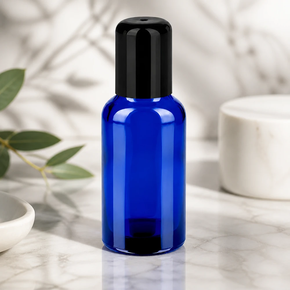 Flacone roll-on da 30 ml nero STD BlueLine UT18/30 Confezione professionale roll-on 30ml STD BlueLine UT18/30 per applicazioni di bellezza