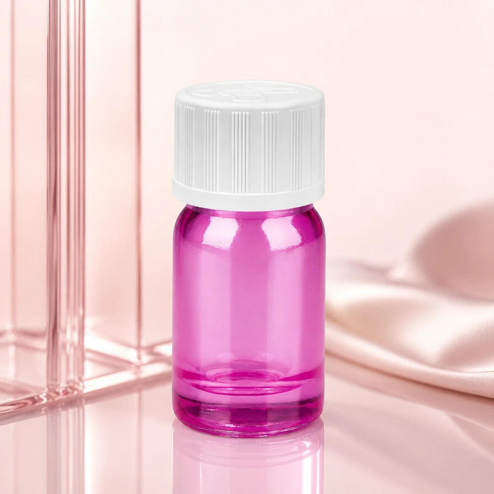Flacone contagocce da 5 ml 1,2 mm bianco a prova di bambino PurpleLine. UT18/5 Flacone contagocce sterile da 5 ml in viola per applicazioni farmaceutiche e tinture