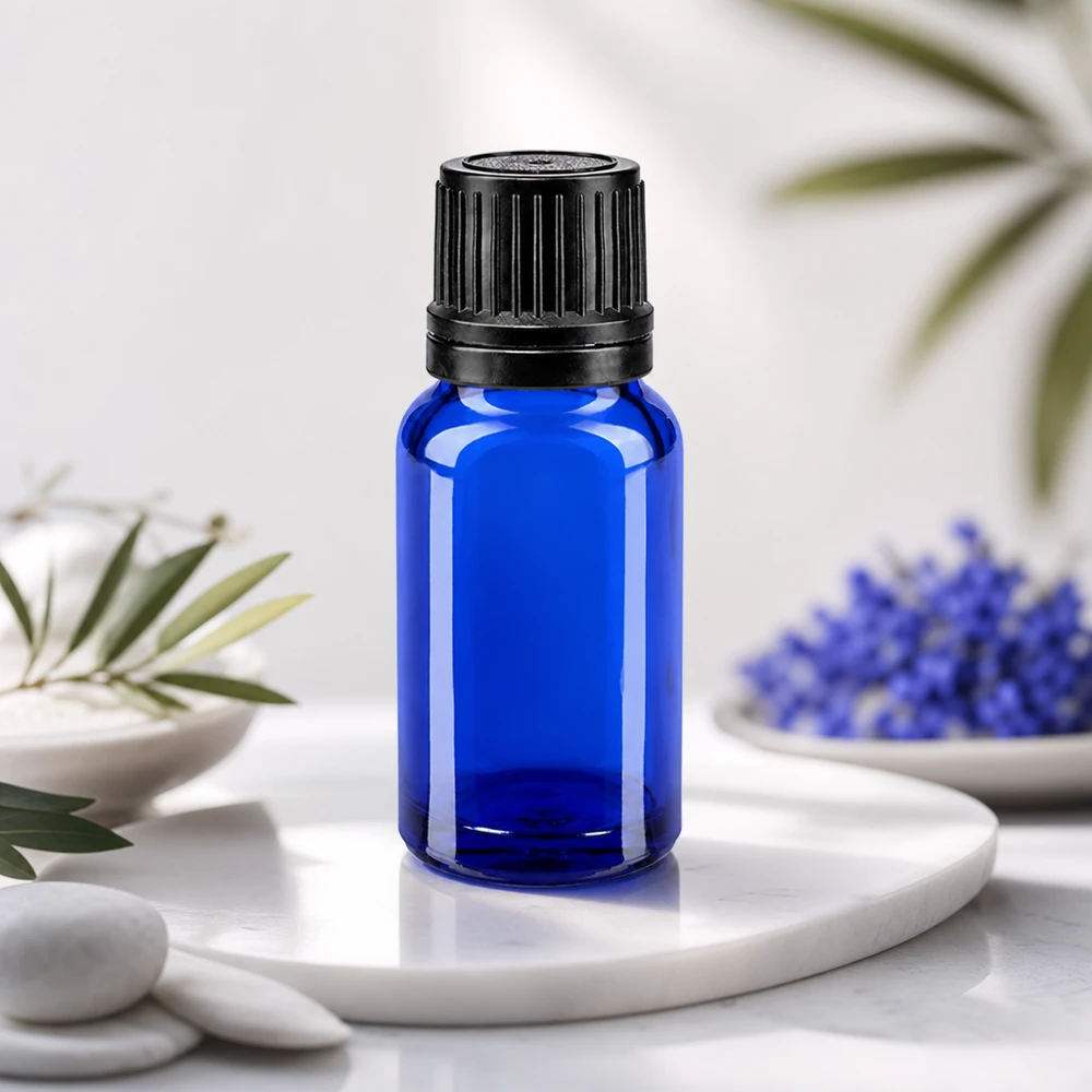 Flacone contagocce Blauglas da 10 ml con tappo di sicurezza originale nero e inserto dosatore di precisione da 1 mm
