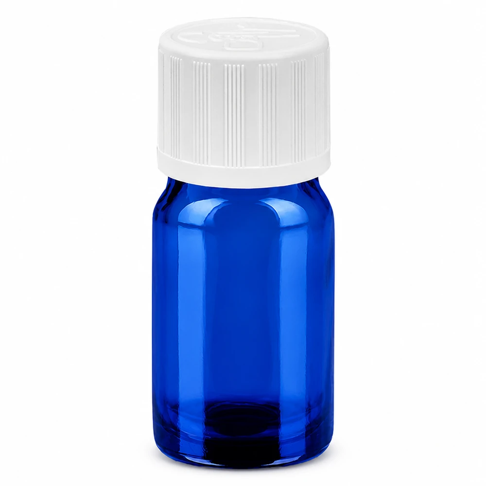 Flacone da 5ml 11mm SV w. STD KiSi BlueLine UT18/5 Flacone cilindrico da 5 ml in vetro blu con tappo scanalato per una facile manipolazione
