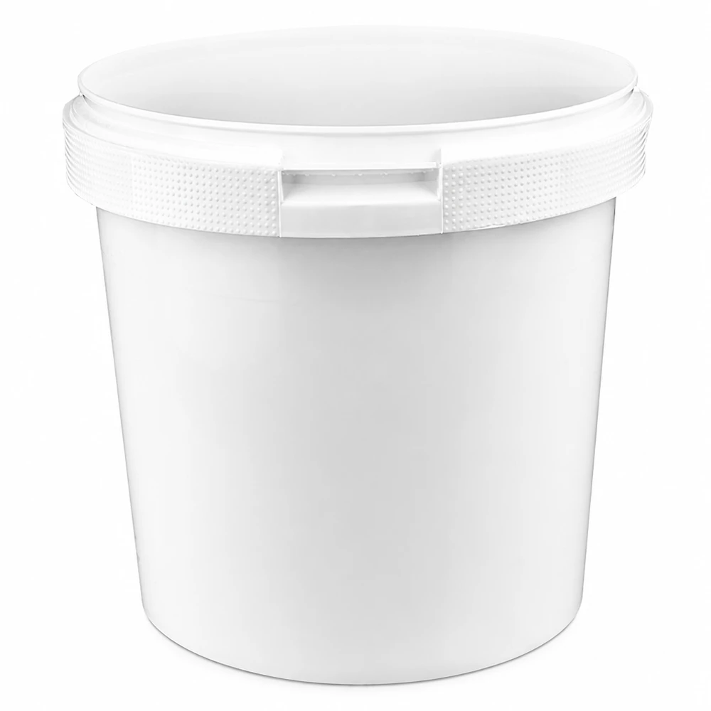 Secchio da 2,5 litri in plastica PP bianca senza coperchio Secchio multiuso compatto da 2,5 litri, bianco, in PP, senza coperchio, versatile