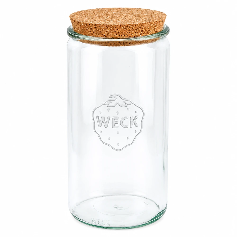 WECK vaso cilindrico 1590ml RR100 con coperchio in sughero naturale vaso per conserve vaso trasparente