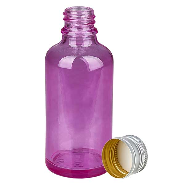 Bottiglia da 50ml tappo a vite 11mm alluminio-argento standard PurpleLine.UT18/50