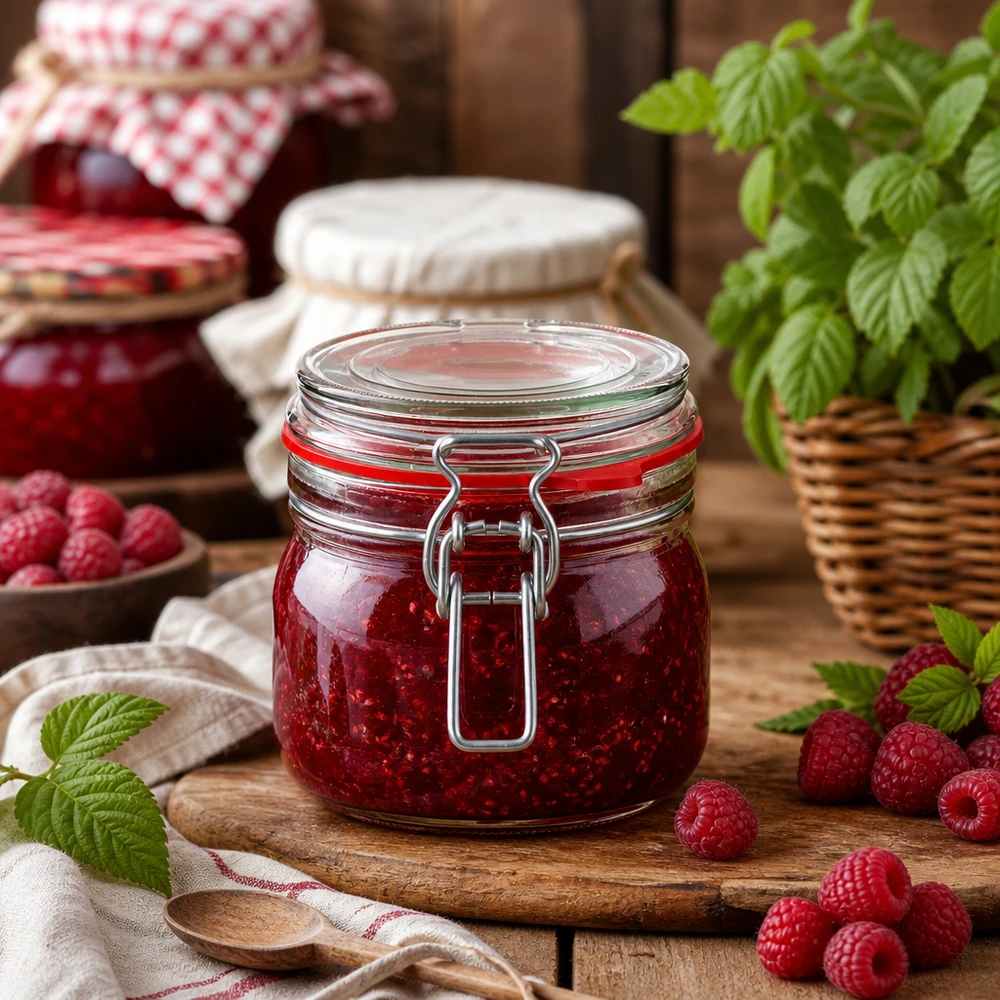 Barattolo per conserve da 634 ml con coperchio basculante perfetto per marmellate e confetture fatte in casa
