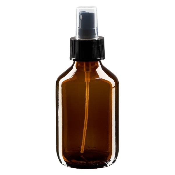 Flacone per medicinali da 150 ml marrone, con nebulizzatore a pompa nero ApoGl