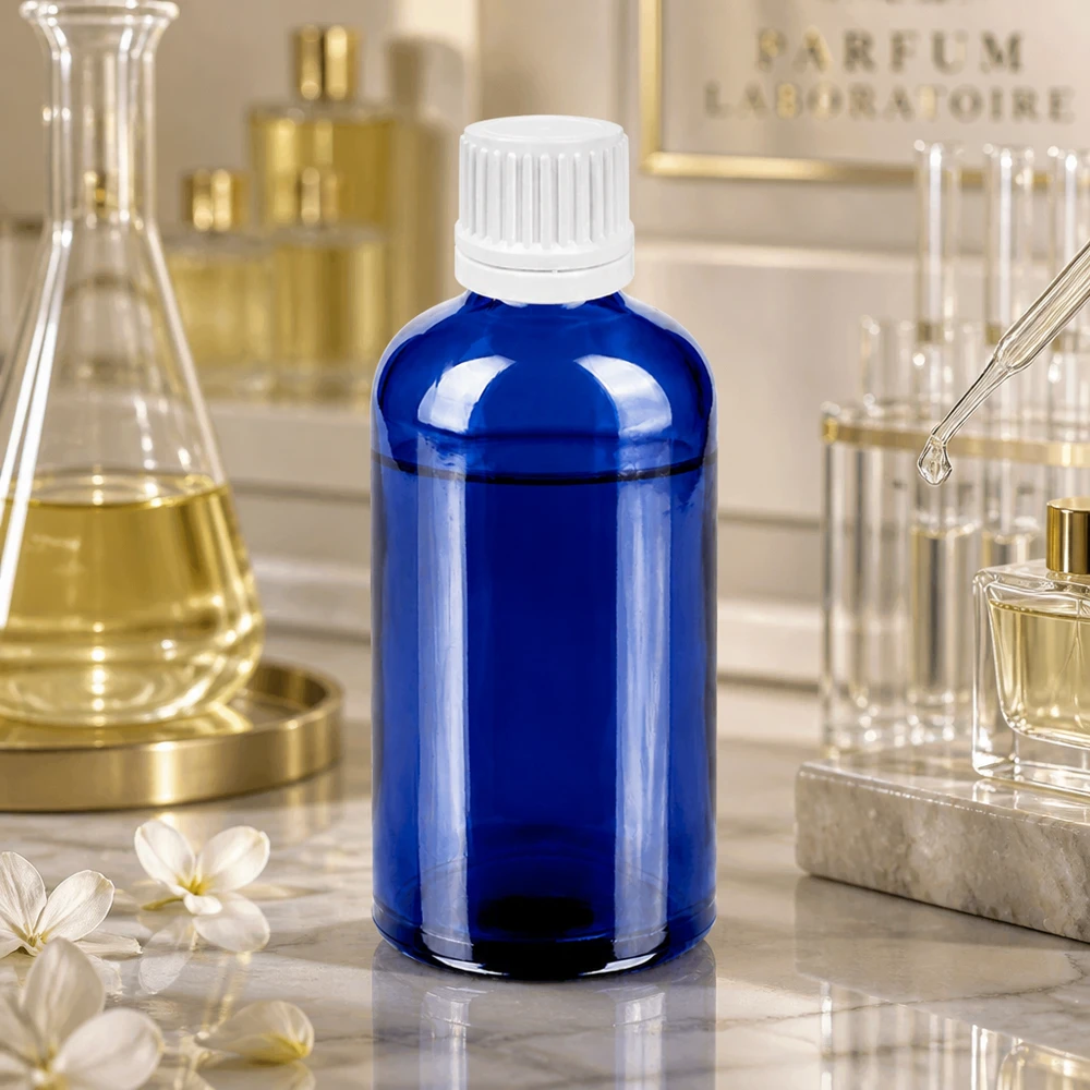 Flacone contagocce da 100 ml 0,7 mm bianco OV BlueLine UT18/100 Flacone professionale da laboratorio da 100 ml in blu cobalto con tappo contagocce preciso per un'applicazione precisa