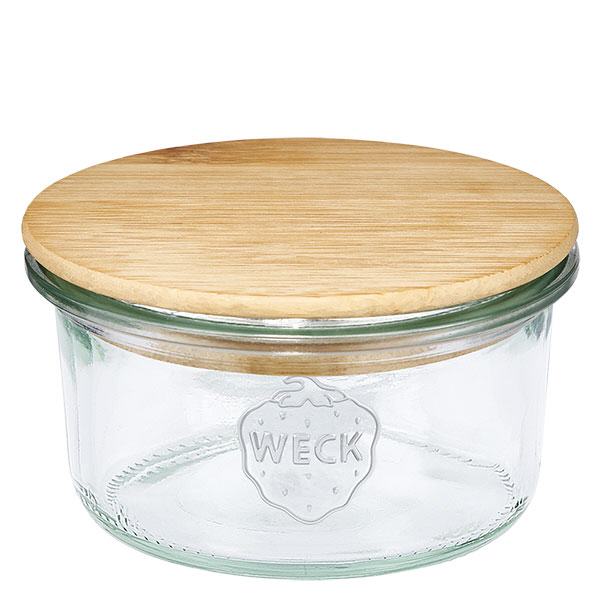 Bicchieri da 165 ml WECK RR80 con coperchio in legno