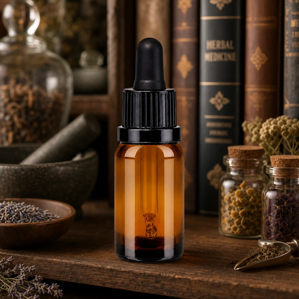 Flacone per pipette da 10 ml nero OV BrownLine UT18/10 Flacone per pipette compatto da 10 ml in marrone per applicazioni farmaceutiche e cosmetiche
