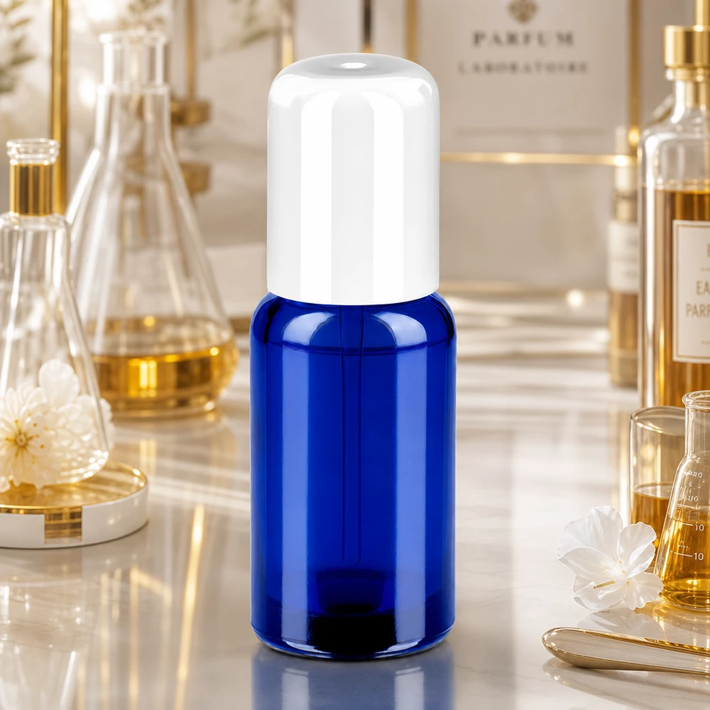 Flacone roll-on da 20 ml bianco STD BlueLine UT18/20 Flacone roll-on compatto da 20 ml, ideale per i cosmetici fai da te e i profumi fatti in casa