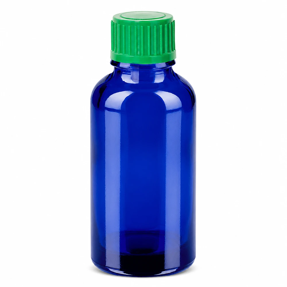 Flacone contagocce da 30 ml 0,8 mm verde STD BlueLine UT18/30 Flacone in vetro di alta qualità da 30 ml blu con tappo contagocce preciso UT18/30 Standard