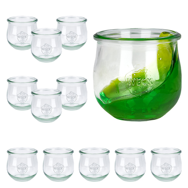 Set di 12 bicchieri Weck da 370 ml in vetro tulipano