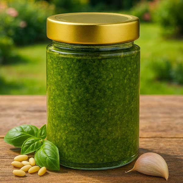 Barattolo rotondo da 202 ml con coperchio BasicSeal oro profondo UN..