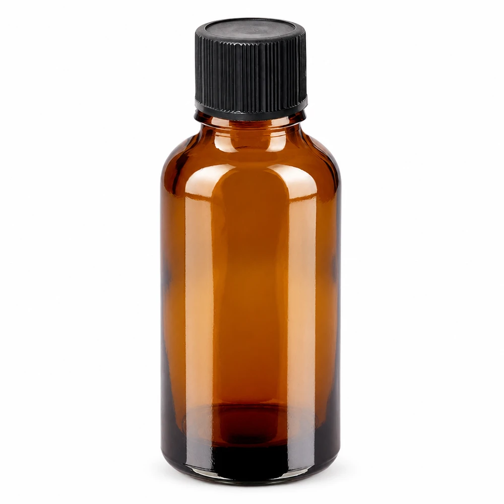 Flacone contagocce da 30 ml 1 mm nero STD BrownLine UT18/30 Flacone in vetro ambrato di alta qualità da 30 ml con inserto contagocce integrato Standard UT18
