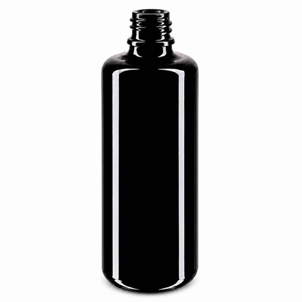 Flacone contagocce compatto da 50 ml in vetro violetto protetto dai raggi UV per un dosaggio preciso