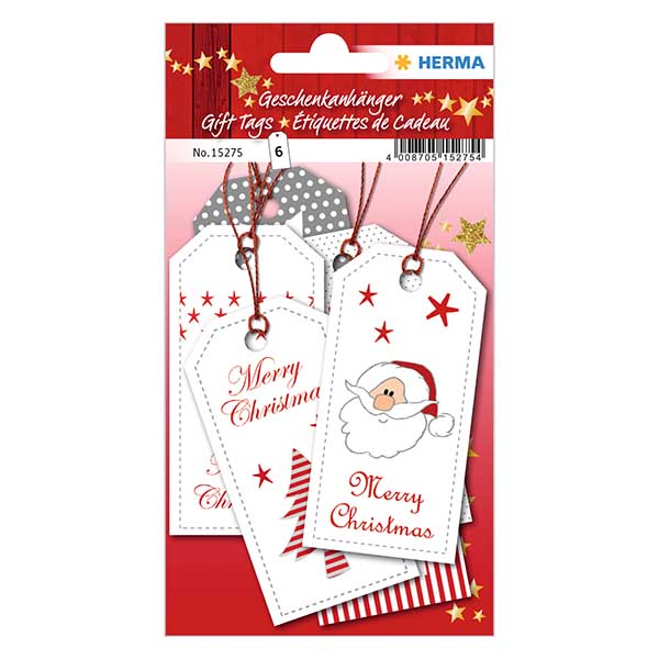 Ciondolo "XMAS" (6 pezzi) con glitter