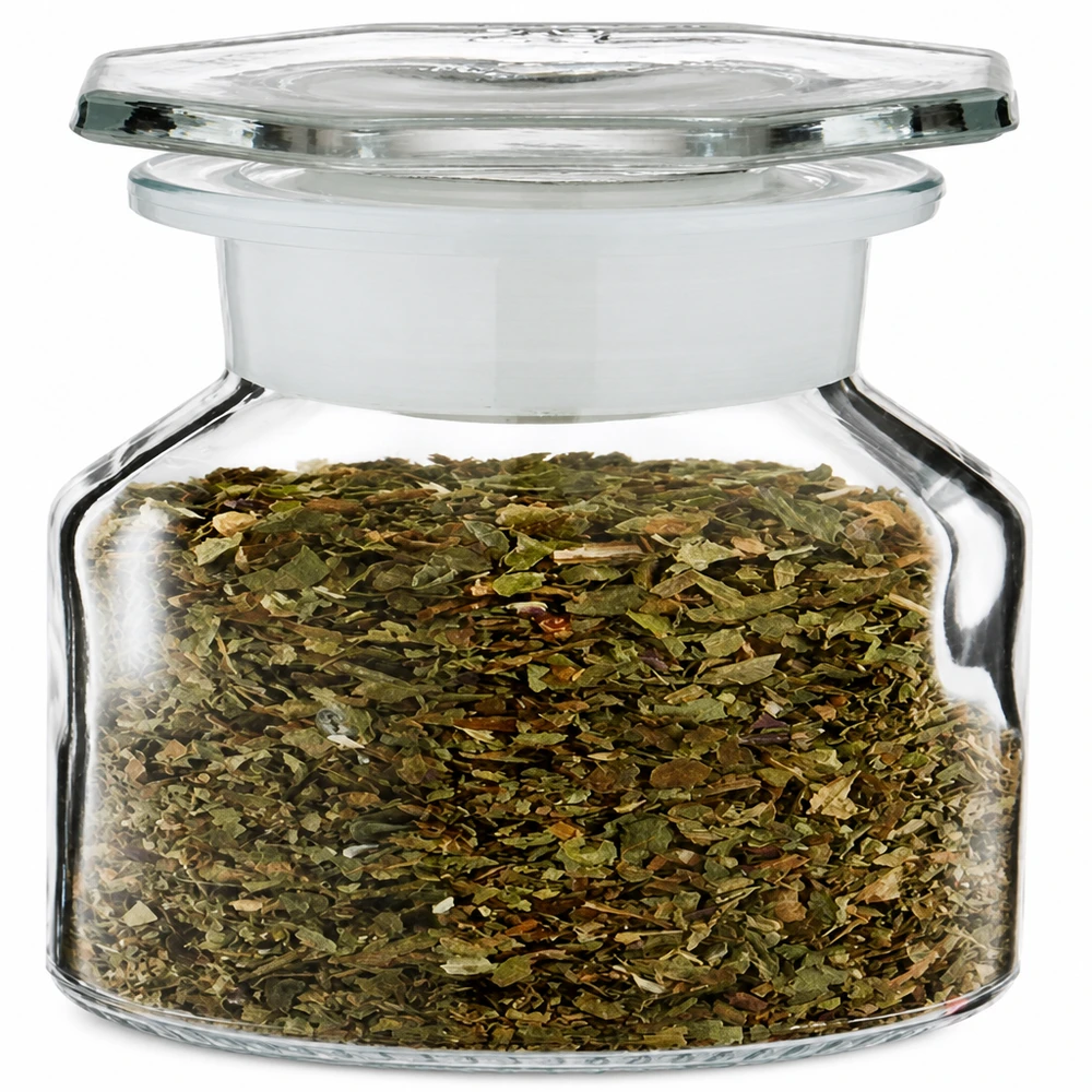 Idea barattolo per spezie: bottiglia a collo alto da 50 ml in vetro trasparente a bocca larga Barattolo compatto da 50 ml in vetro trasparente con coperchio ermetico per erbe aromatiche da cucina