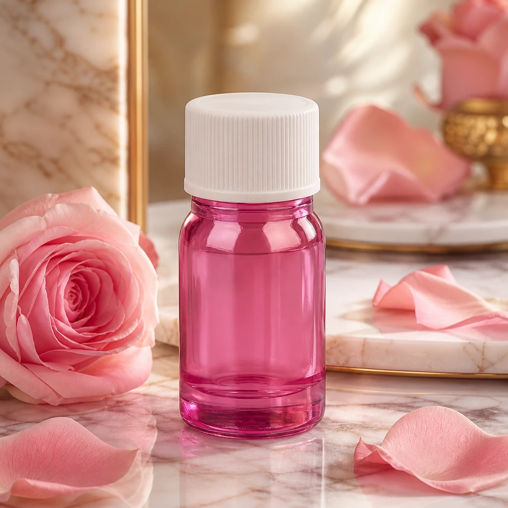 Bottiglia da 5ml con tappo a vite 11mm bianco standard PurpleLine UT18/5 Piccolo flacone in vetro viola da 5 ml con coperchio bianco, ideale per i viaggi e gli spostamenti.