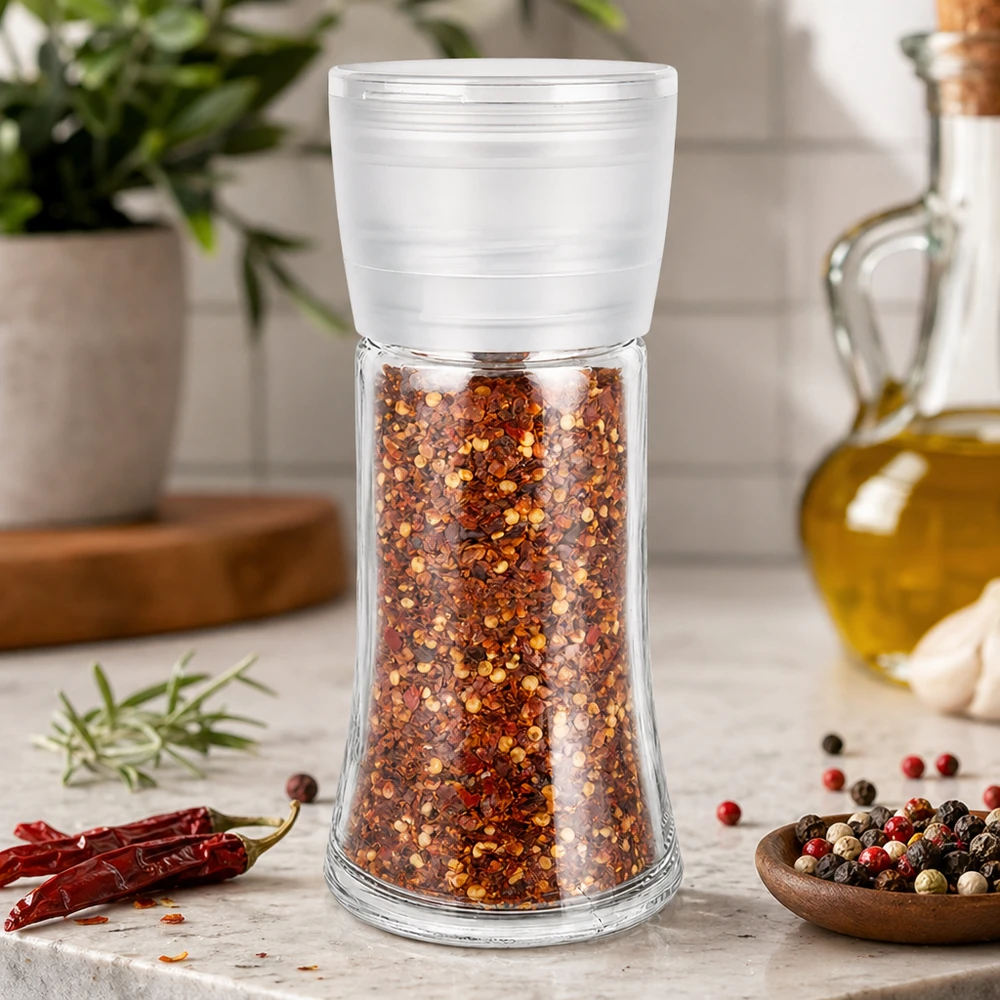 Barattolo per sale/spezie 95ml con macinino Vario bianco