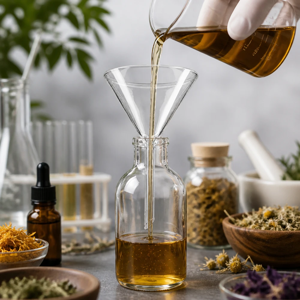 Imbuto Ø 75mm borosilicato angolo 60 stile corto Imbuto in vetro borosilicato resistente al calore 75 mm con angolo di 60° per applicazioni in cucina e aromaterapia
