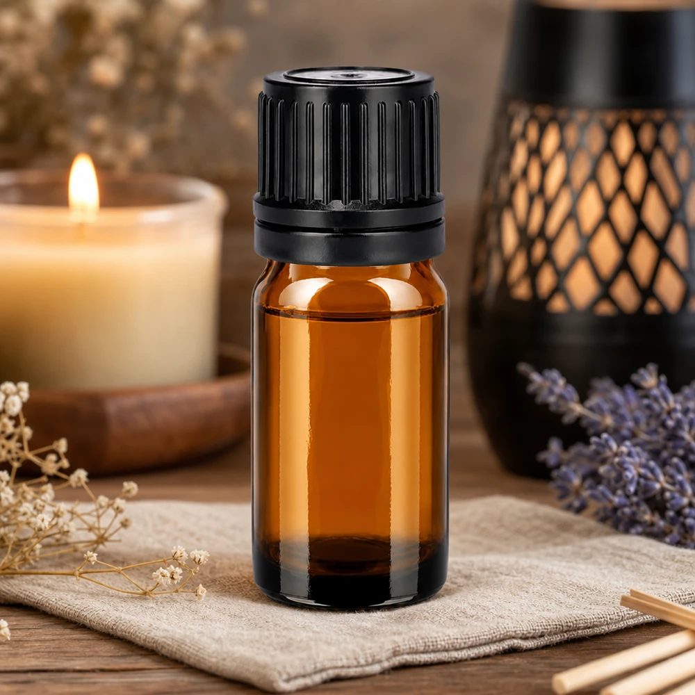 Bottiglia da 5ml 11mm SV nero OV BrownLine UT18/5 Flacone compatto da 5 ml in vetro ambrato protetto dai raggi UV, ideale per l'aromaterapia e il benessere