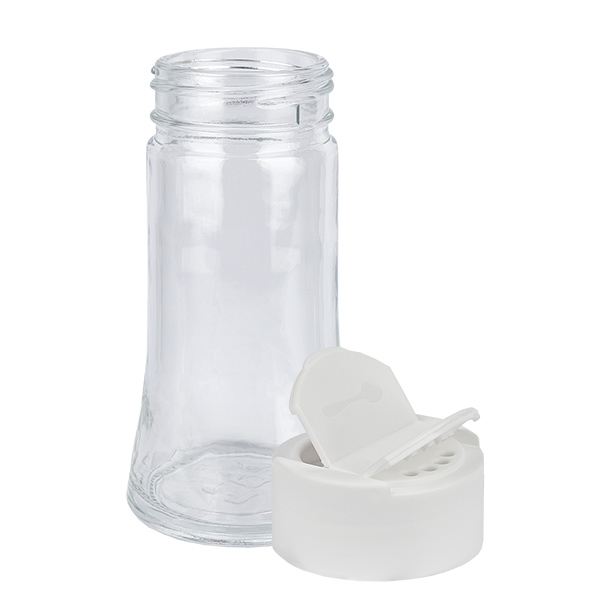 Barattolo per sale/spezie 95ml con doppio shaker, bianco