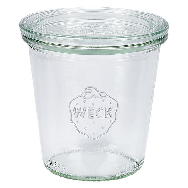 Bicchieri alti da 290 ml con coperchio in vetro WECK RR80