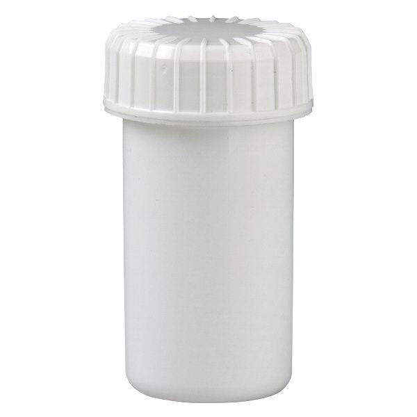 Barattolo a vite bianco da 20 ml con coperchio scanalato Barattolo a vite bianco da 20 ml con coperchio scanalato