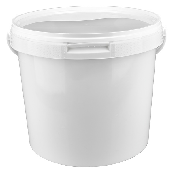 Secchio in plastica PP bianco da 5,6L con coperchio