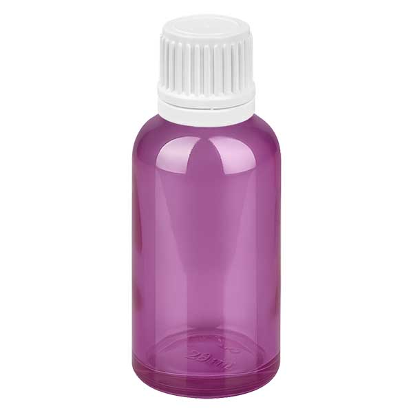 Flacone contagocce da 30ml 0,7mm bianco Originality tappo a vite PurpleLine UT18/30