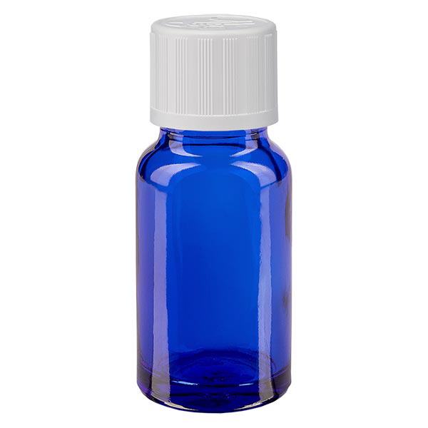 Bottiglia da farmacia blu da 10 ml. SV STD KiSi bianco/11mm ApoGlas Bottiglia da farmacia blu da 10 ml. SV STD KiSi bianco/11mm ApoGlas