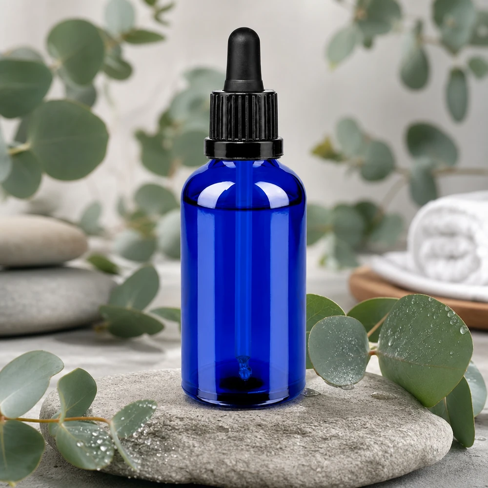 Flacone per pipette da 50ml nero OV BlueLine UT18/50 Flacone dosatore compatto da 50 ml con pipetta in gomma - dimensioni comode per i viaggi e gli spostamenti
