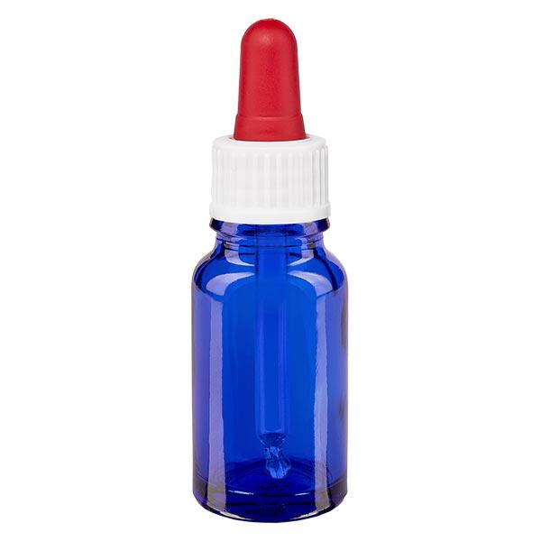 Bottiglia per pipette 10ml blu ST bianco/rosso ApoGlas