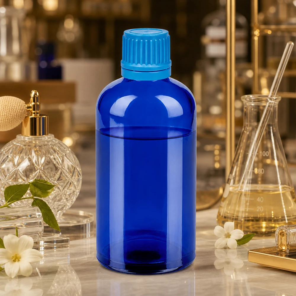 Bottiglia da 100ml 11mm SV blu OV BlueLine UT18/100 Versatile flacone BlueLine da 100 ml con tappo a prova di bambino per applicazioni domestiche e di laboratorio