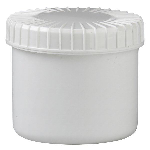 Barattolo bianco a vite 135 ml con coperchio scanalato Barattolo bianco a vite 135 ml con coperchio scanalato