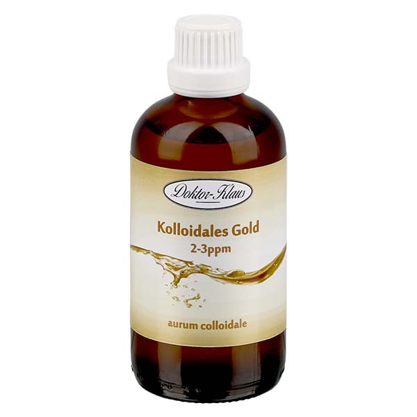 100 ml di oro colloidale Doktor-Klaus, 2-3ppm, bottiglia in vetro ambrato 100 ml di oro colloidale Doktor-Klaus, 2-3ppm, bottiglia in vetro ambrato