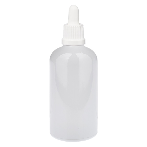Flacone con pipetta da 100 ml bianco Tappo antimanomissione WhiteLine UT18/100