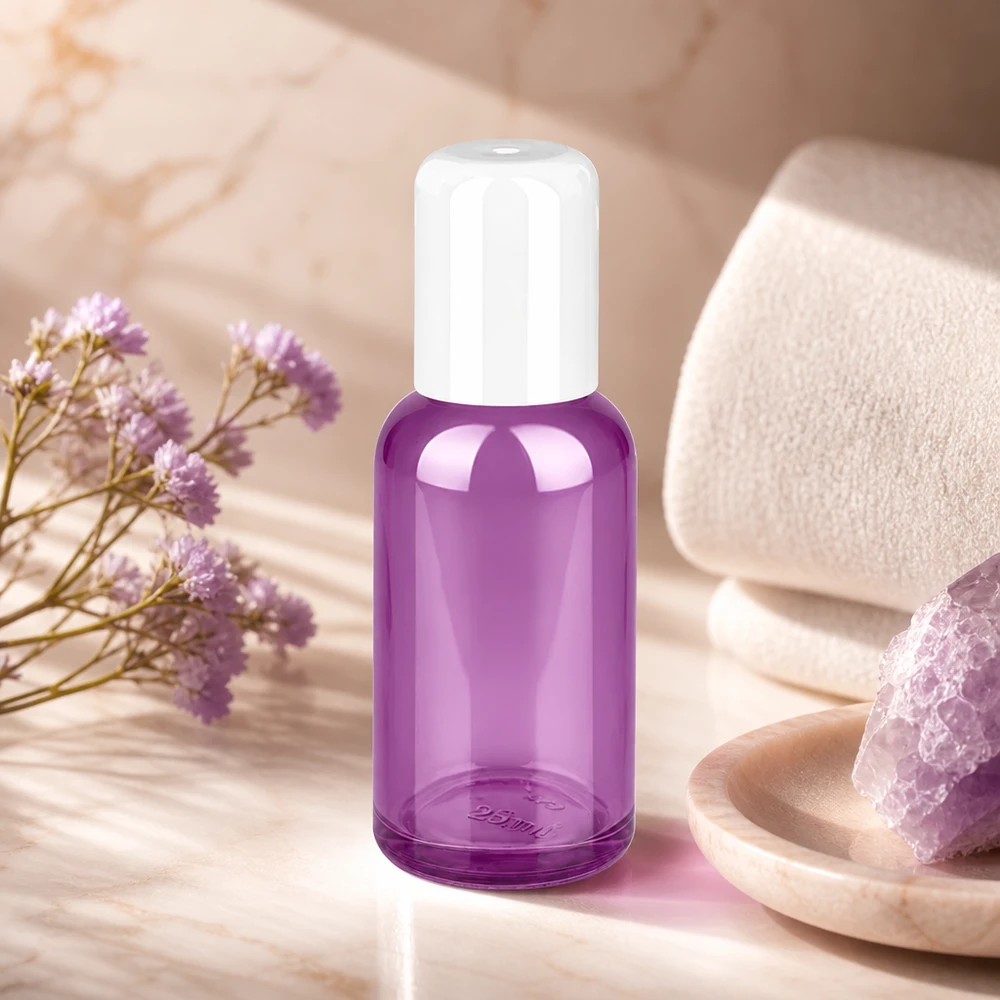 Flacone roll-on da 30 ml bianco standard PurpleLine UT18/30 Moderno flacone roll-on da 30 ml in colore viola con design ergonomico per un utilizzo confortevole