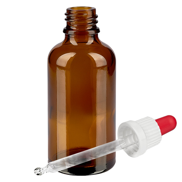 Flacone per pipette da 50 ml bianco/rosso OV BrownLine UT18/50