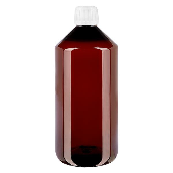 Bottiglia PET 1000ml con OV standard bianco Bottiglia PET 1000ml con OV standard bianco