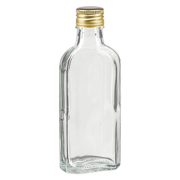 100 ml Meplat trasparente con tappo in alluminio oro PP22 100 ml Meplat trasparente con tappo in alluminio oro PP22