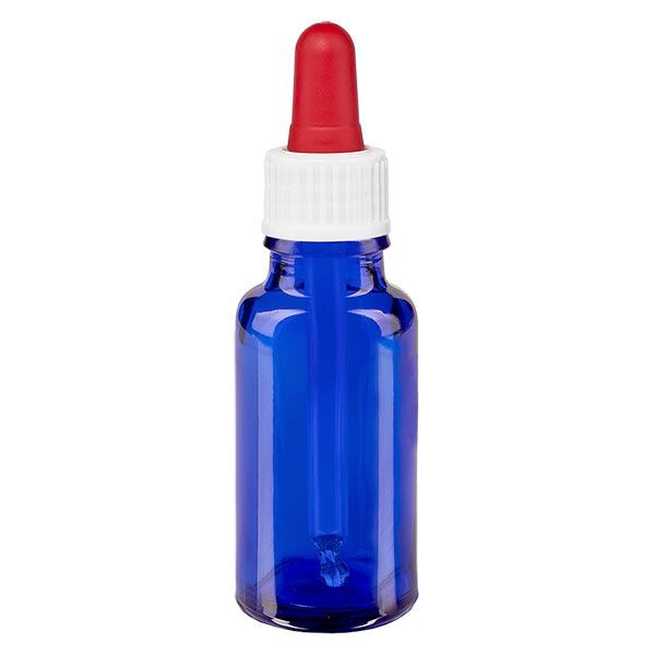 Flacone pipetta 20ml blu OV bianco/blu ApoGlas Flacone pipetta 20ml blu OV bianco/blu ApoGlas