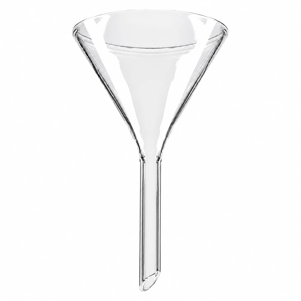 Imbuto Ø 55mm in borosilicato angolo 60 corto Imbuto in vetro borosilicato di 55 mm di diametro con angolo di 60 gradi per uso di laboratorio