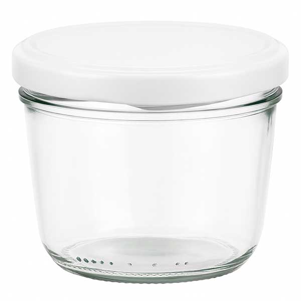 Bicchieri da 230 ml con coperchio BasicSeal bianco UNiTWIST Vaso mason da 230 ml con coperchio BasicSeal bianco - vaso di vetro per marmellate e conserve